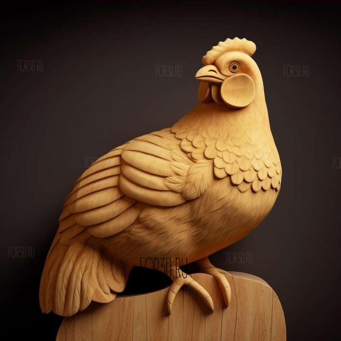 Chicken Chick 4 stl model for CNC